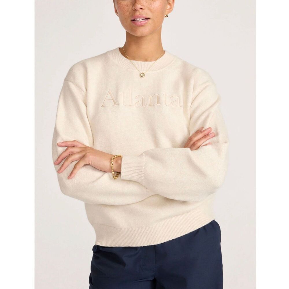 Brochu Walker Atlanta Crewneck Sweater in Oatmeal Size Medium